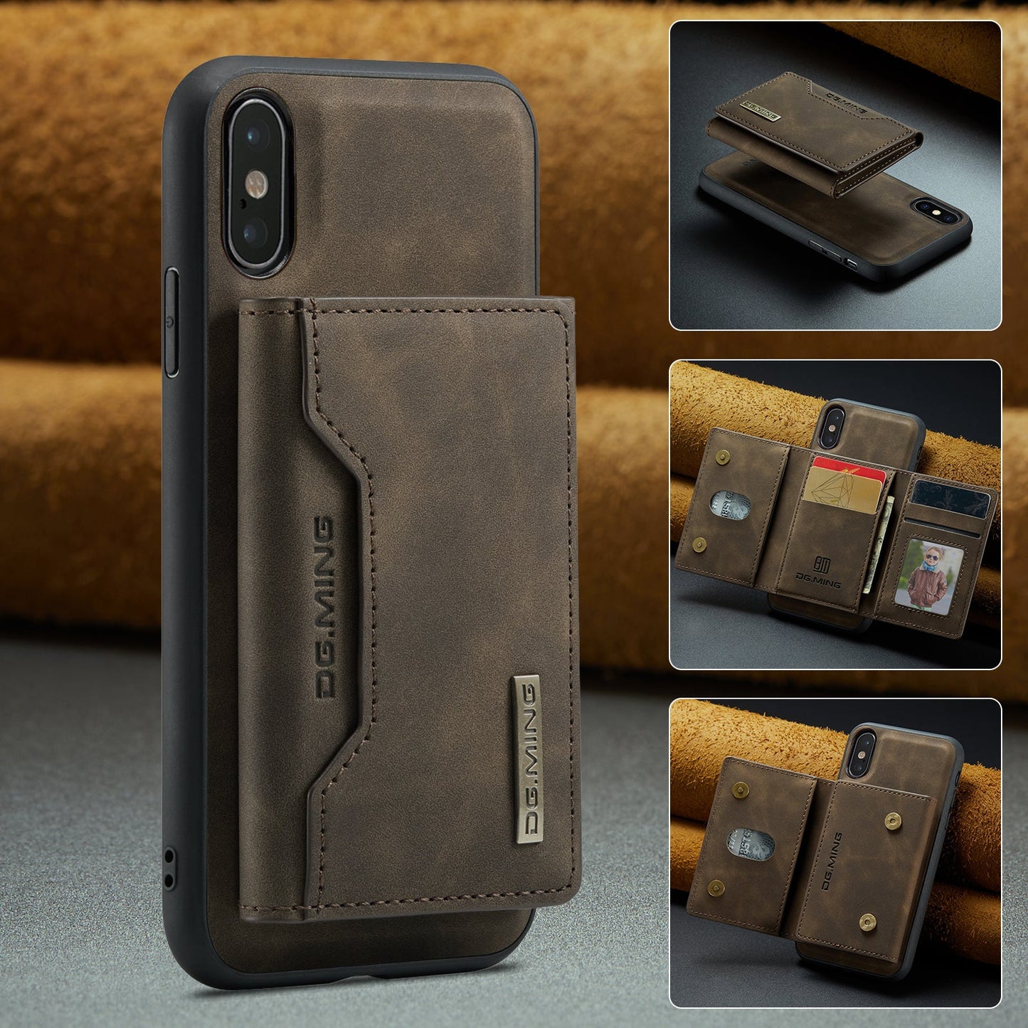 2-in-1 Detachable Leather Wallet Case for iPhone