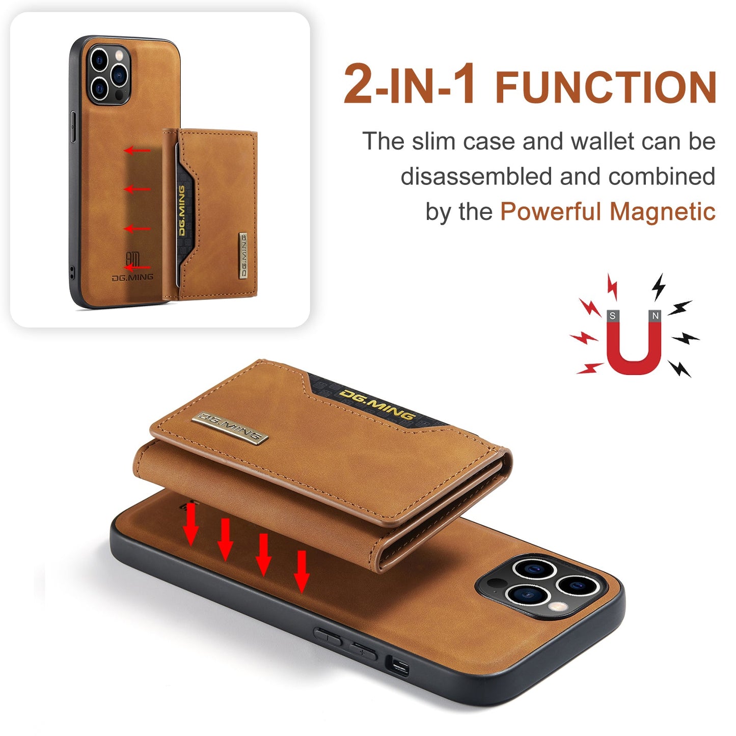 2-in-1 Detachable Leather Wallet Case for iPhone