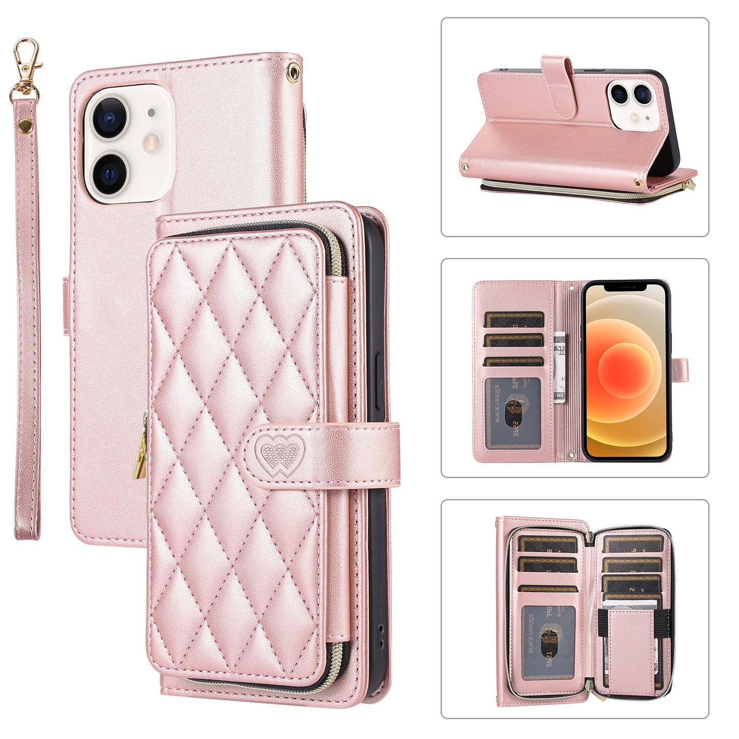 Elegant Quilted Wallet Case with RFID Blocking for iPhone 11