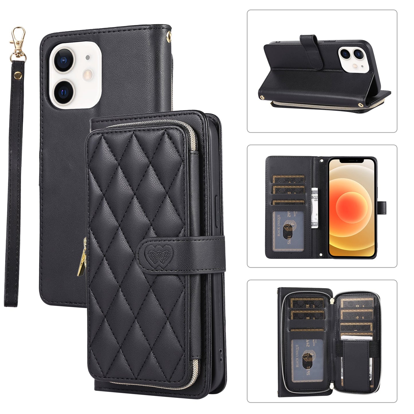 Elegant Quilted Wallet Case with RFID Blocking for iPhone 11