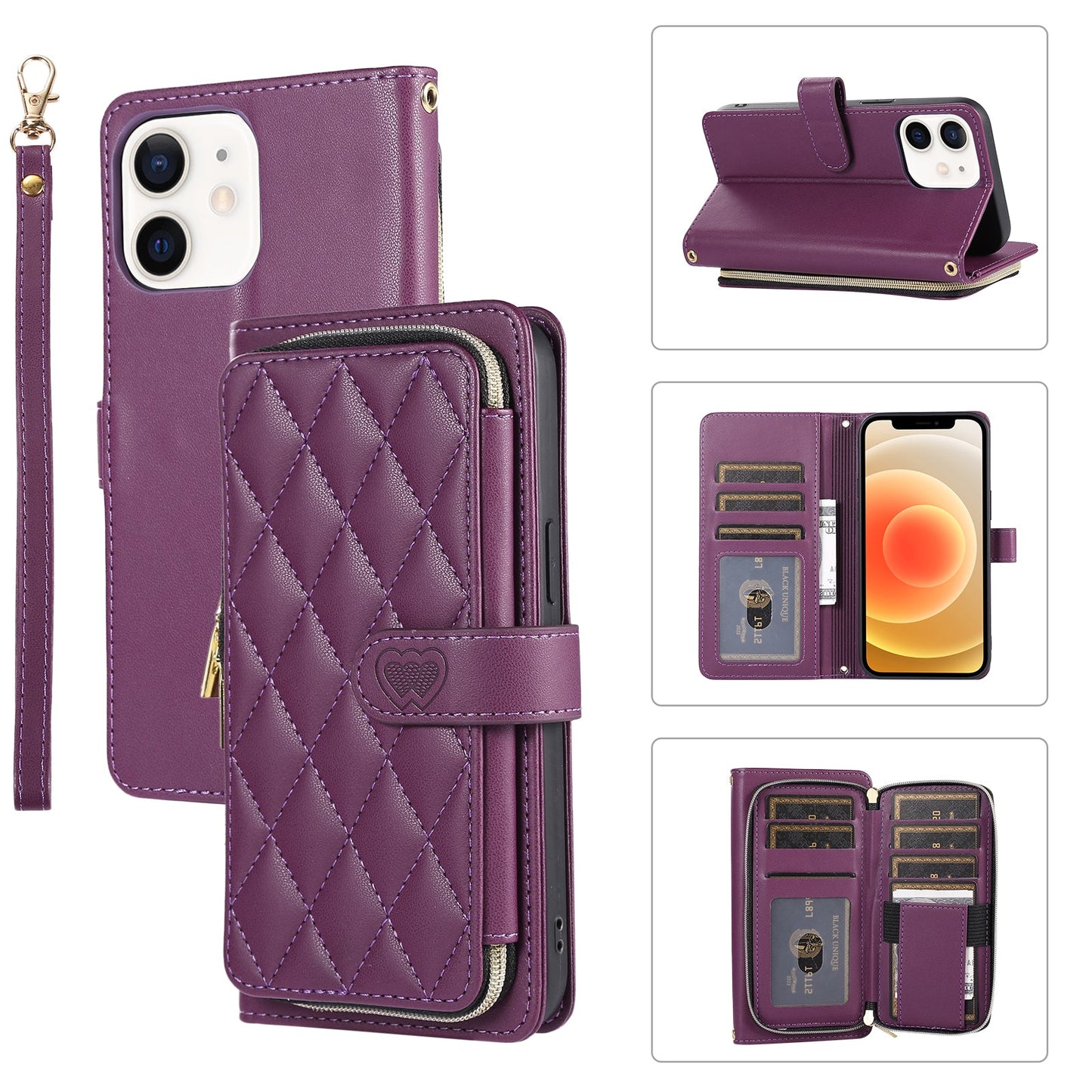 Elegant Quilted Wallet Case with RFID Blocking for iPhone 11