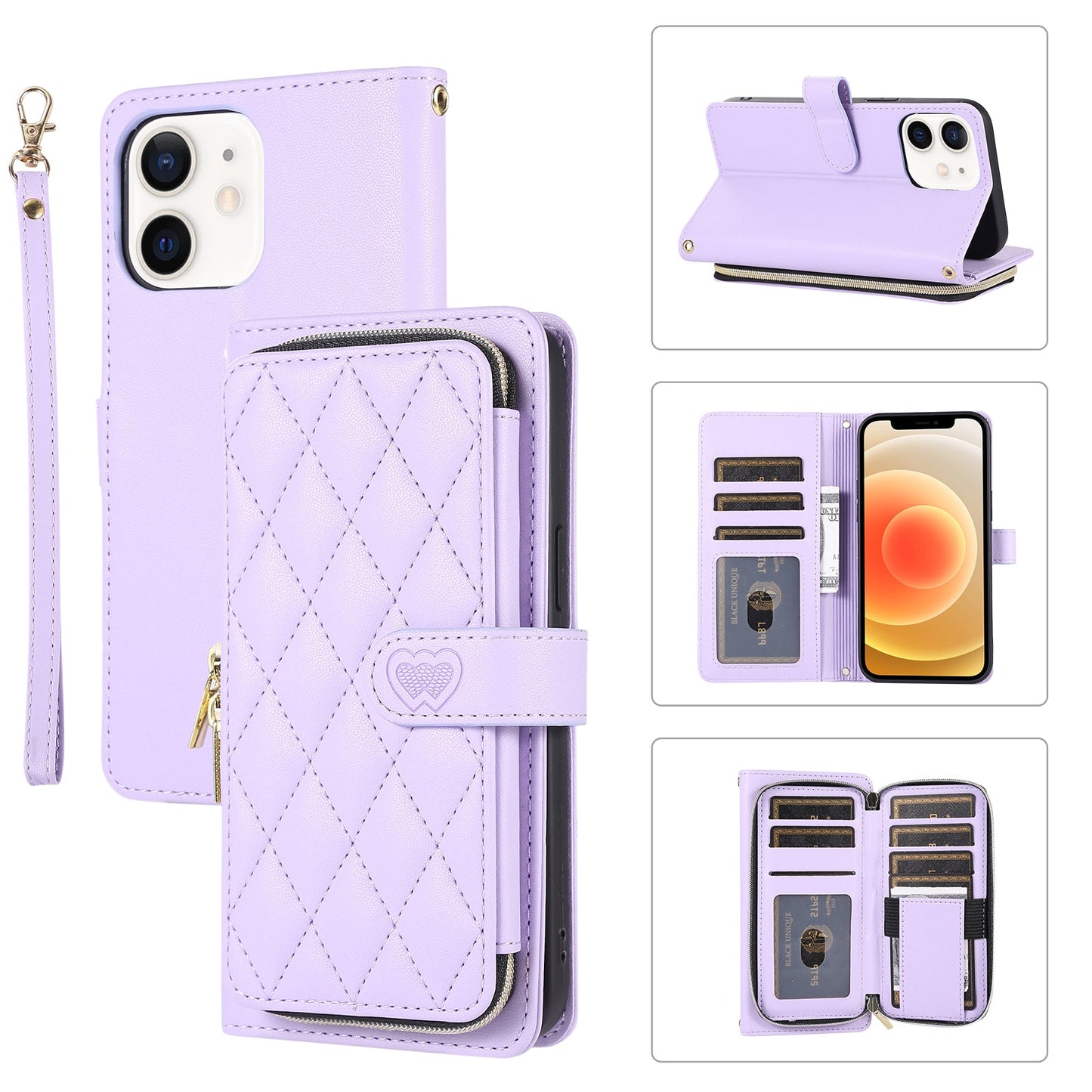 Elegant Quilted Wallet Case with RFID Blocking for iPhone 11