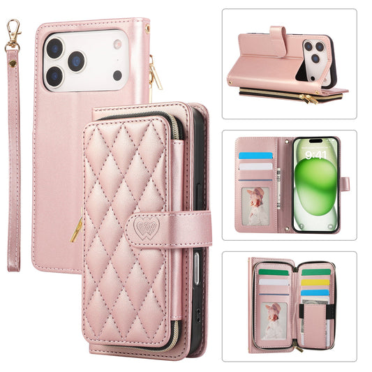 Elegant Quilted Wallet Case with RFID Blocking for iPhone 17 Pro