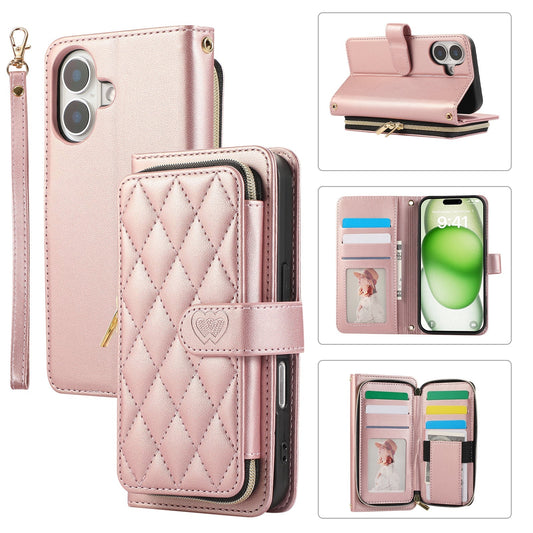 Elegant Quilted Wallet Case with RFID Blocking for iPhone 16