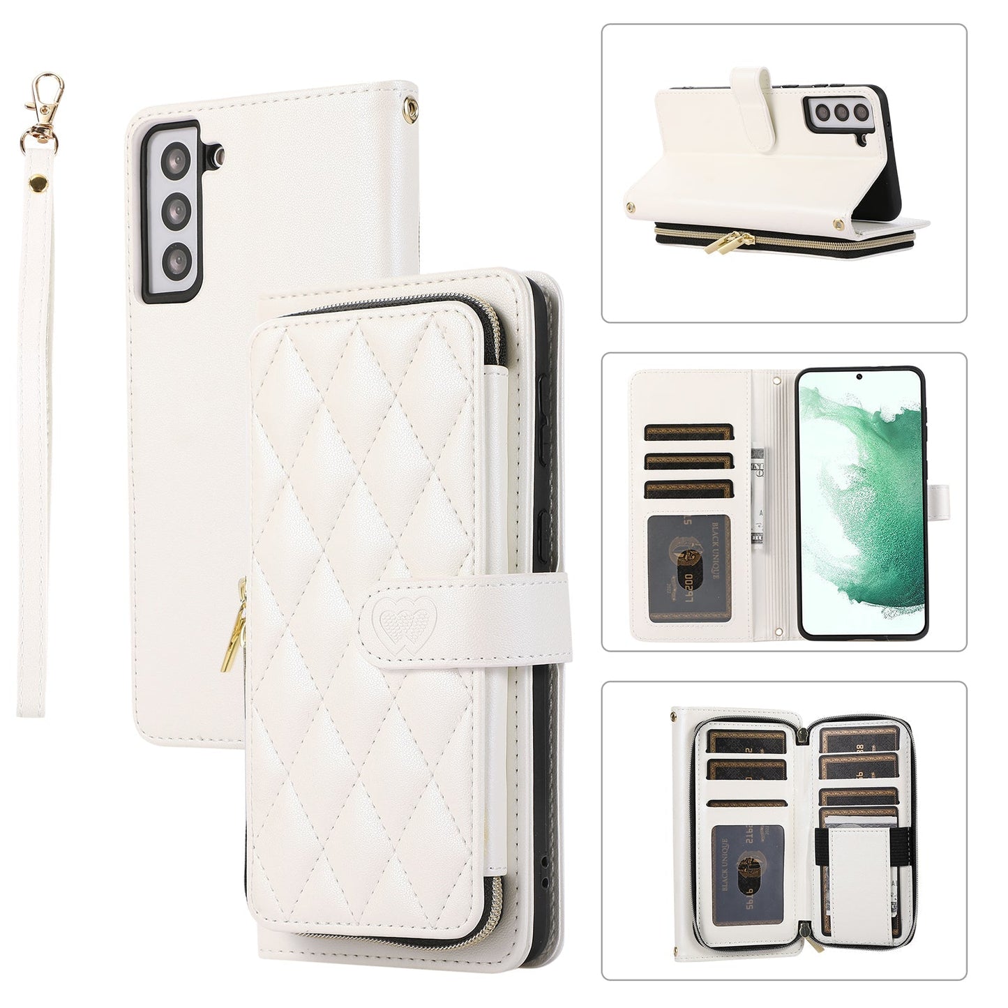 Elegant Quilted Wallet Case with RFID Blocking for Samsung Galaxy S21+