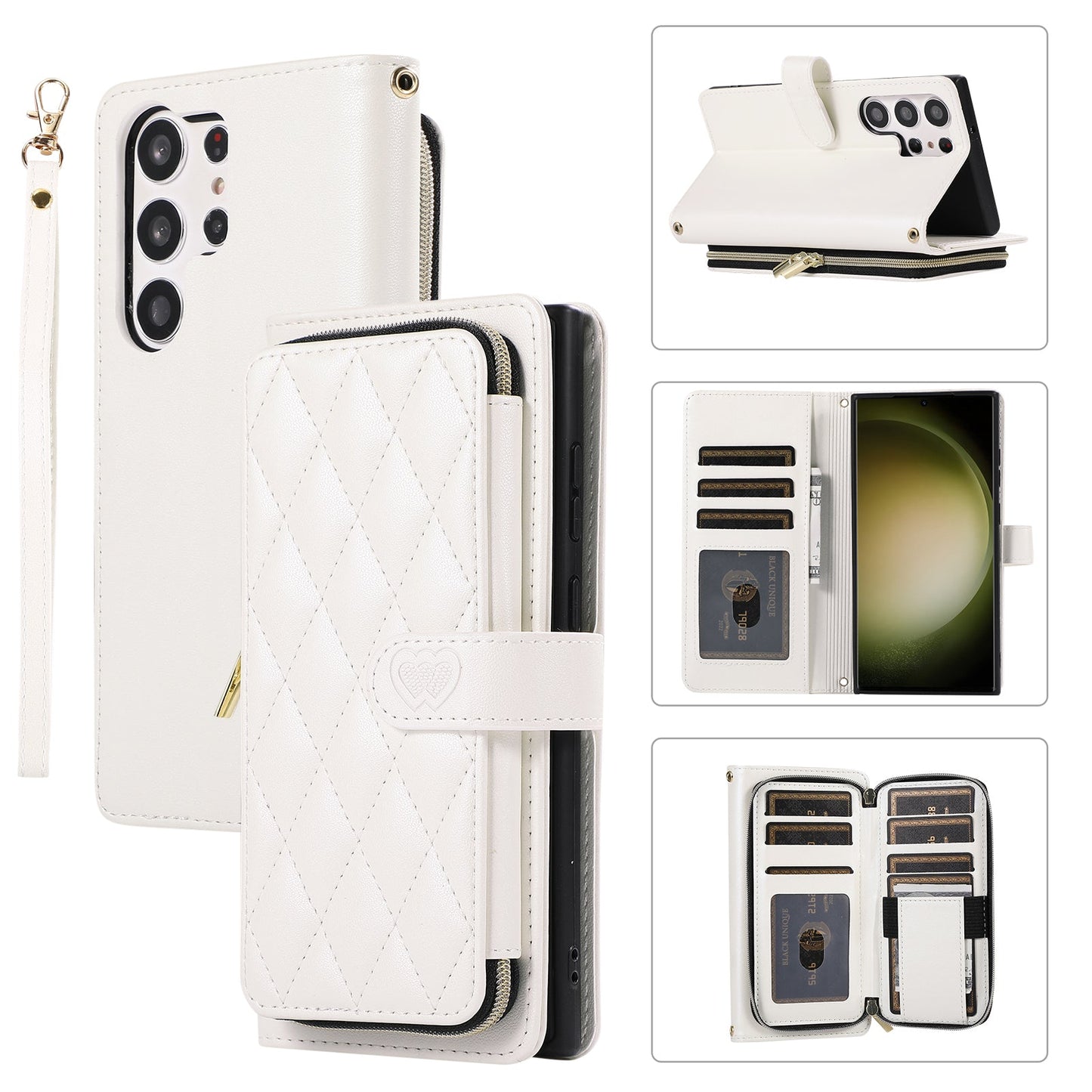 Elegant Quilted Wallet Case with RFID Blocking for Samsung Galaxy S23 Ultra