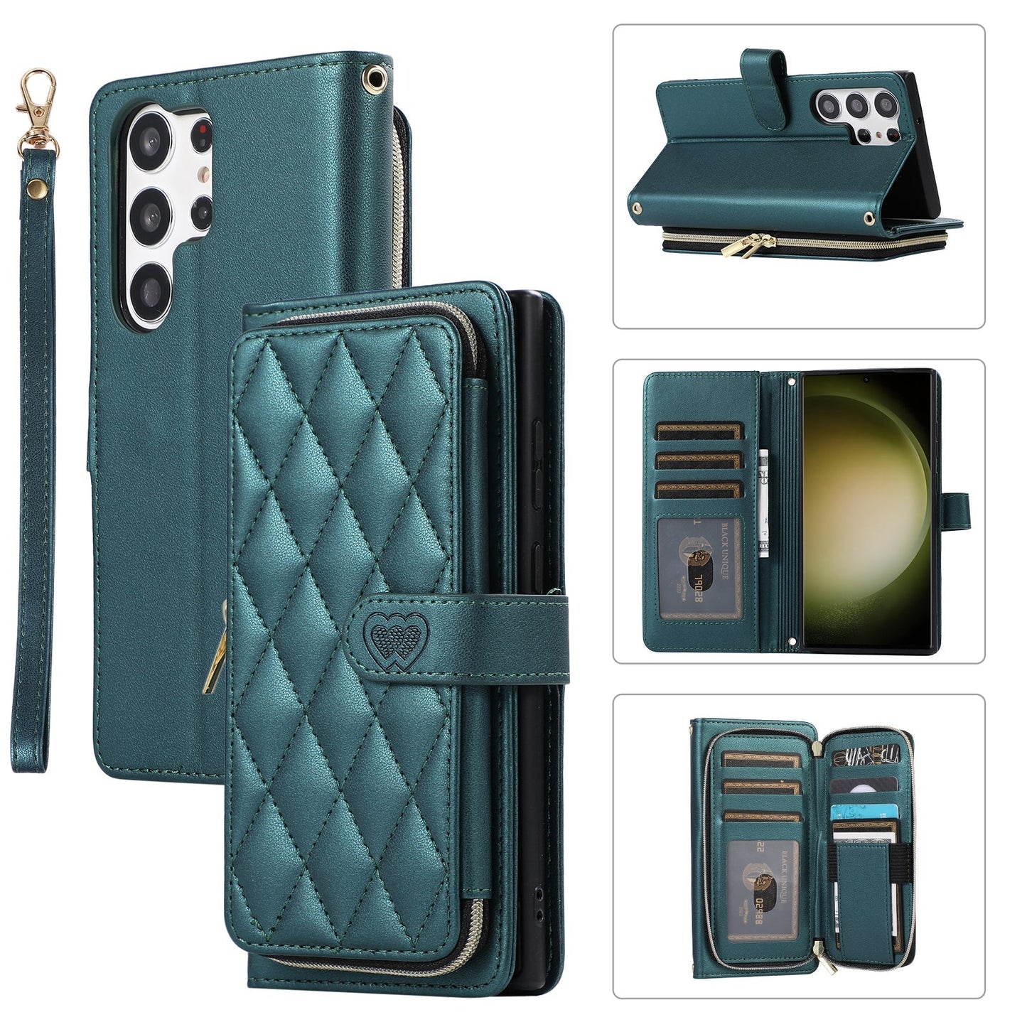 Elegant Quilted Wallet Case with RFID Blocking for Samsung Galaxy S23 Ultra