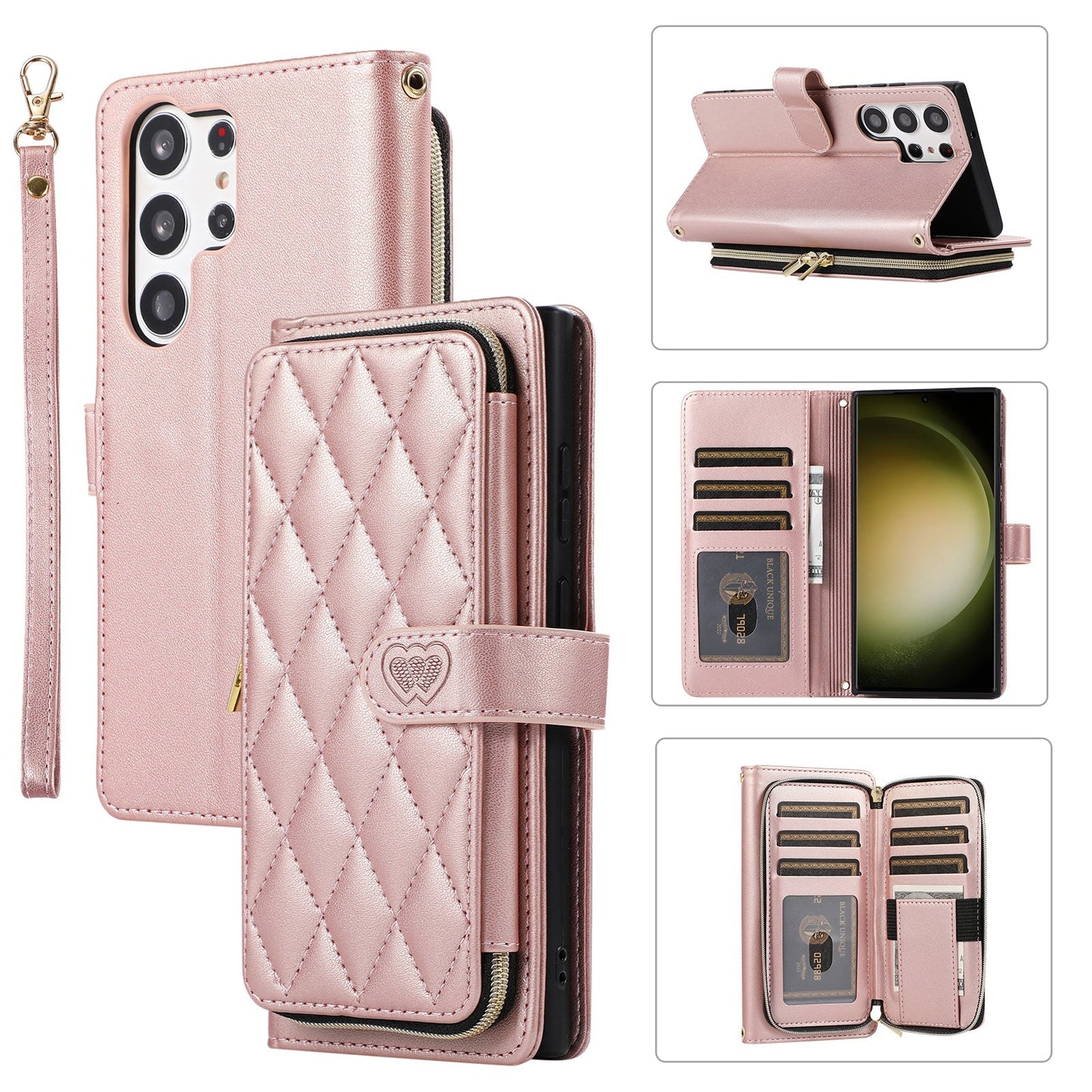 Elegant Quilted Wallet Case with RFID Blocking for Samsung Galaxy S25 Ultra