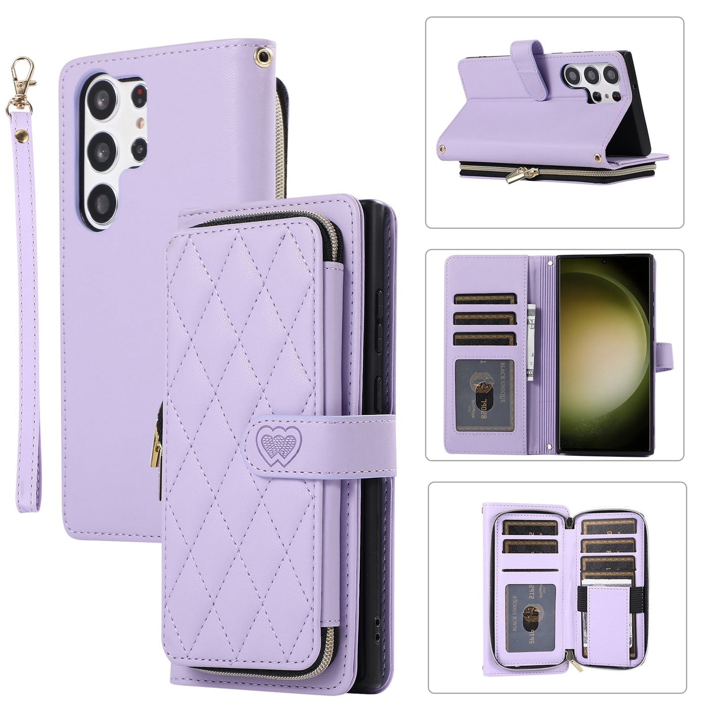 Elegant Quilted Wallet Case with RFID Blocking for Samsung Galaxy S25 Ultra